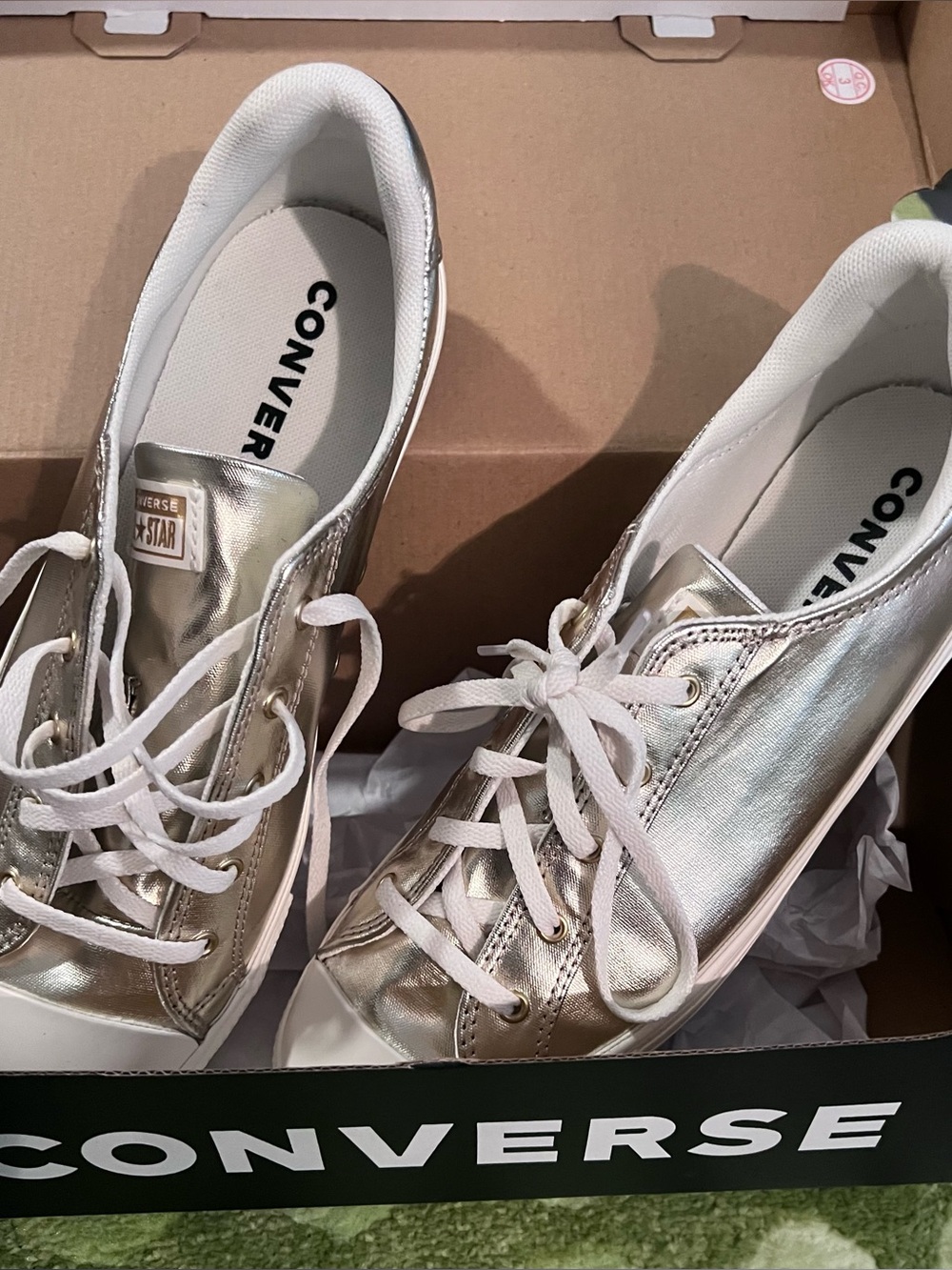9 Converse Chuck Taylor Lucky Ox Women's gold Metallic Low Top Sneakers NEW BOX